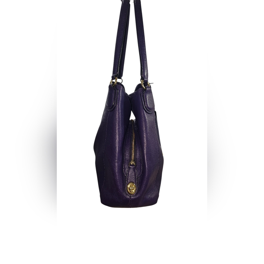 COACH Edie Vibrant Purple Shoulder Bag with Dust Bag & Pair of Twillies - Picture 5 of 15
